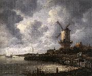 RUISDAEL, Jacob Isaackszon van The Windmill at Wijk bij Duurstede af Sweden oil painting reproduction